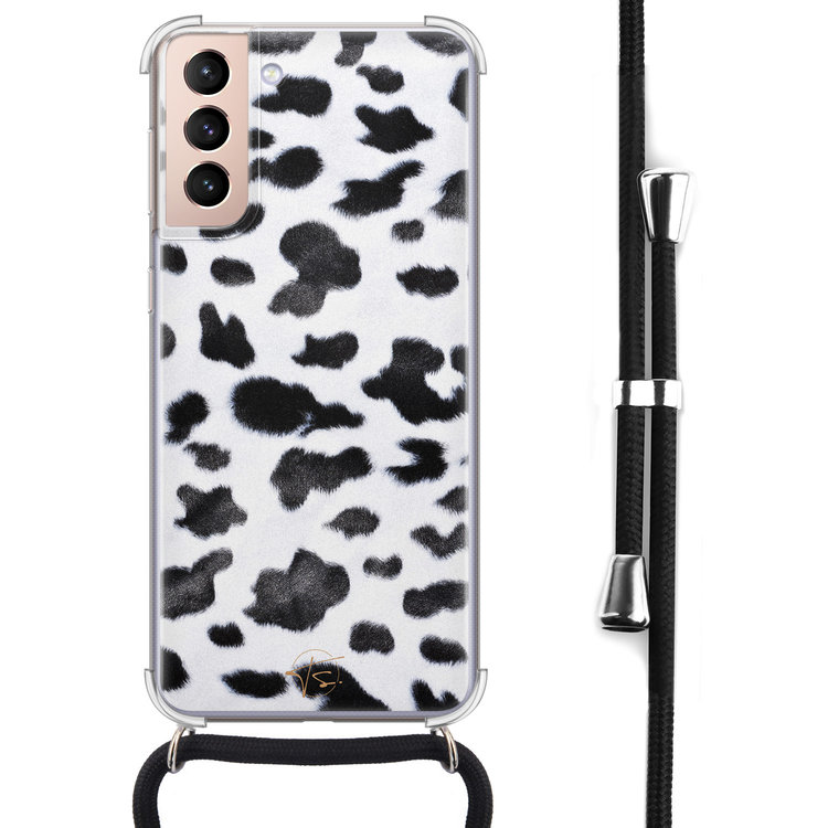 Telefoonhoesje Store Samsung Galaxy S21 hoesje met koord - Koeienprint