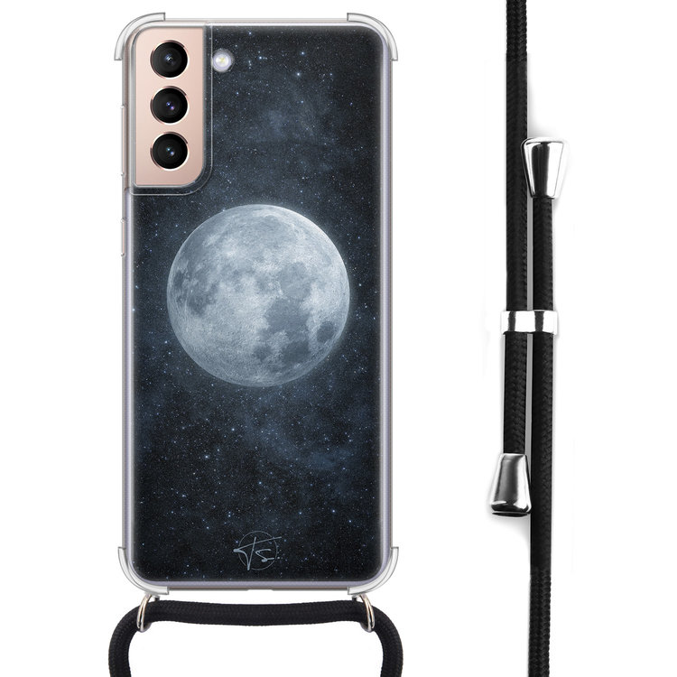 Telefoonhoesje Store Samsung Galaxy S21 hoesje met koord - Maan