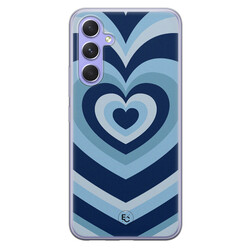 ELLECHIQ Samsung Galaxy A54 siliconen hoesje - Hart blauw