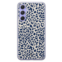 Telefoonhoesje Store Samsung Galaxy A54 siliconen hoesje - Luipaard blauw