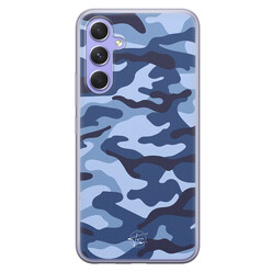 Telefoonhoesje Store Samsung Galaxy A54 siliconen hoesje - Camouflage blauw