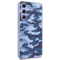 Telefoonhoesje Store Samsung Galaxy A54 siliconen hoesje - Camouflage blauw