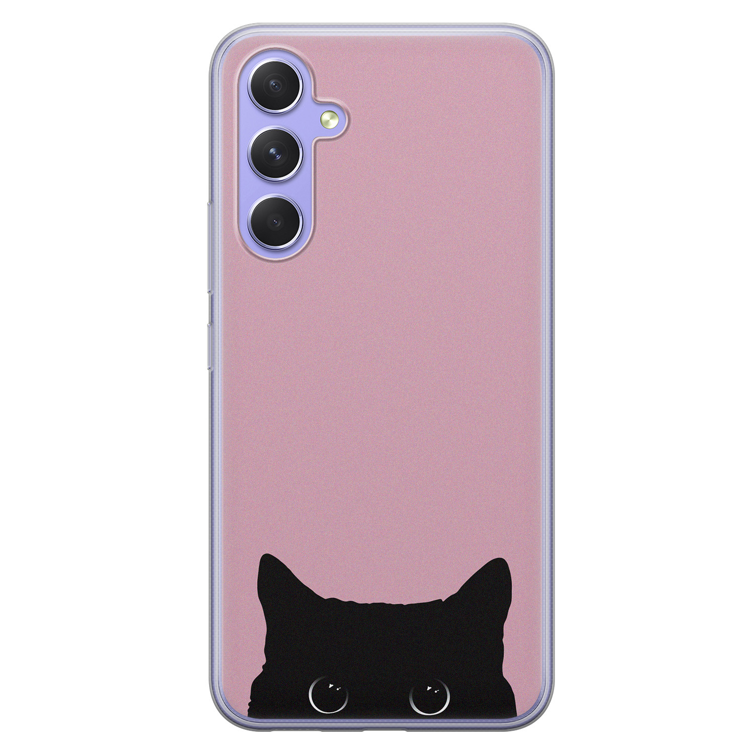 Telefoonhoesje Store Samsung Galaxy A54 siliconen hoesje - Zwarte kat