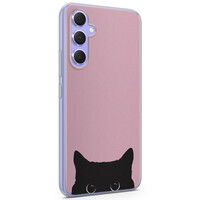 Telefoonhoesje Store Samsung Galaxy A54 siliconen hoesje - Zwarte kat