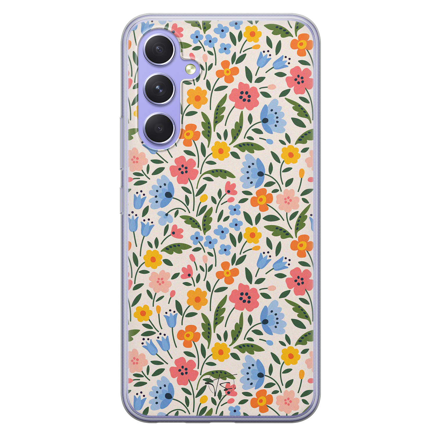 Telefoonhoesje Store Samsung Galaxy A54 siliconen hoesje - Romantische bloemen