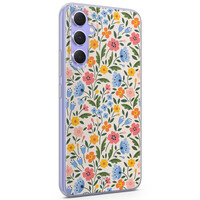 Telefoonhoesje Store Samsung Galaxy A54 siliconen hoesje - Romantische bloemen