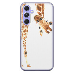 Leuke Telefoonhoesjes Samsung Galaxy A54 siliconen hoesje - Giraffe