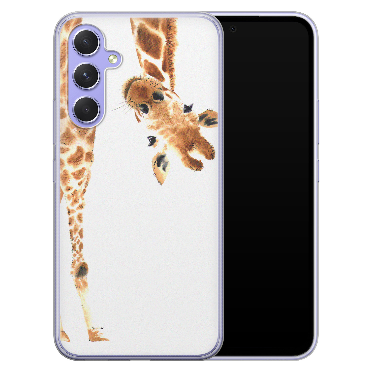 Leuke Telefoonhoesjes Samsung Galaxy A54 siliconen hoesje - Giraffe