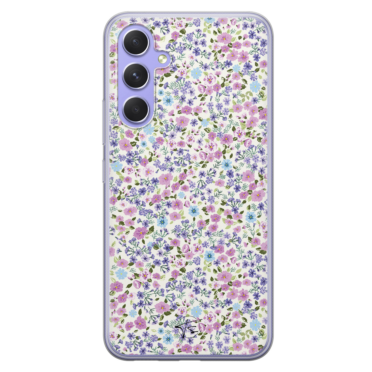 Telefoonhoesje Store Samsung Galaxy A54 siliconen hoesje - Purple garden
