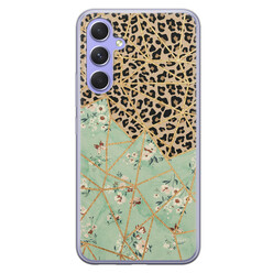 Leuke Telefoonhoesjes Samsung Galaxy A54 siliconen hoesje - Leo Flower