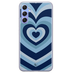 ELLECHIQ Samsung Galaxy A34 siliconen hoesje - Hart blauw