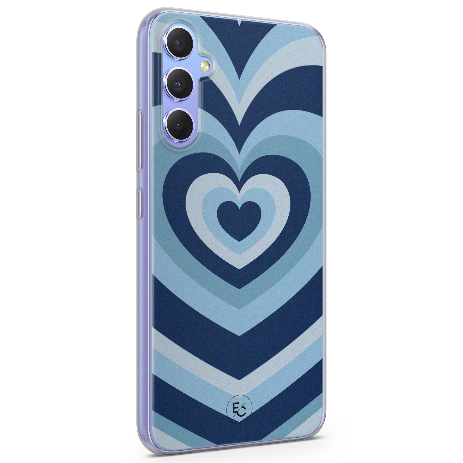 ELLECHIQ Samsung Galaxy A34 siliconen hoesje - Hart blauw