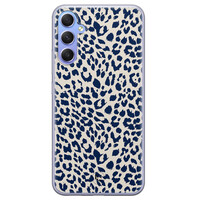 Telefoonhoesje Store Samsung Galaxy A34 siliconen hoesje - Luipaard blauw