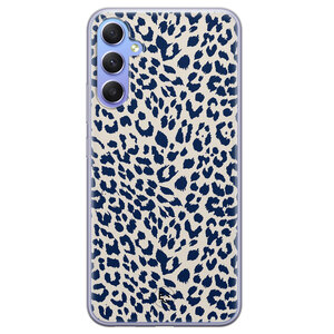 Telefoonhoesje Store Samsung Galaxy A34 siliconen hoesje - Luipaard blauw
