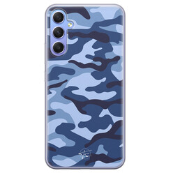 Telefoonhoesje Store Samsung Galaxy A34 siliconen hoesje - Camouflage blauw