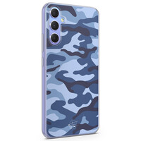 Telefoonhoesje Store Samsung Galaxy A34 siliconen hoesje - Camouflage blauw