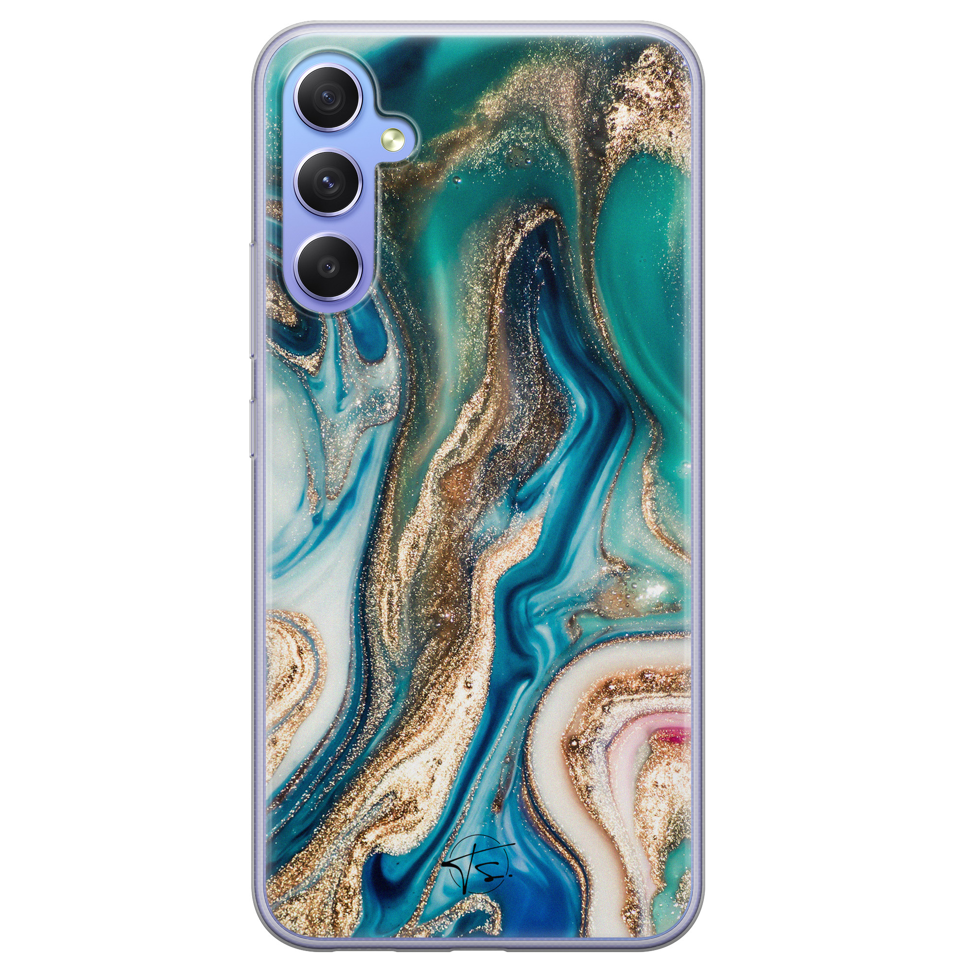 Telefoonhoesje Store Samsung Galaxy A34 siliconen hoesje - Magic marble