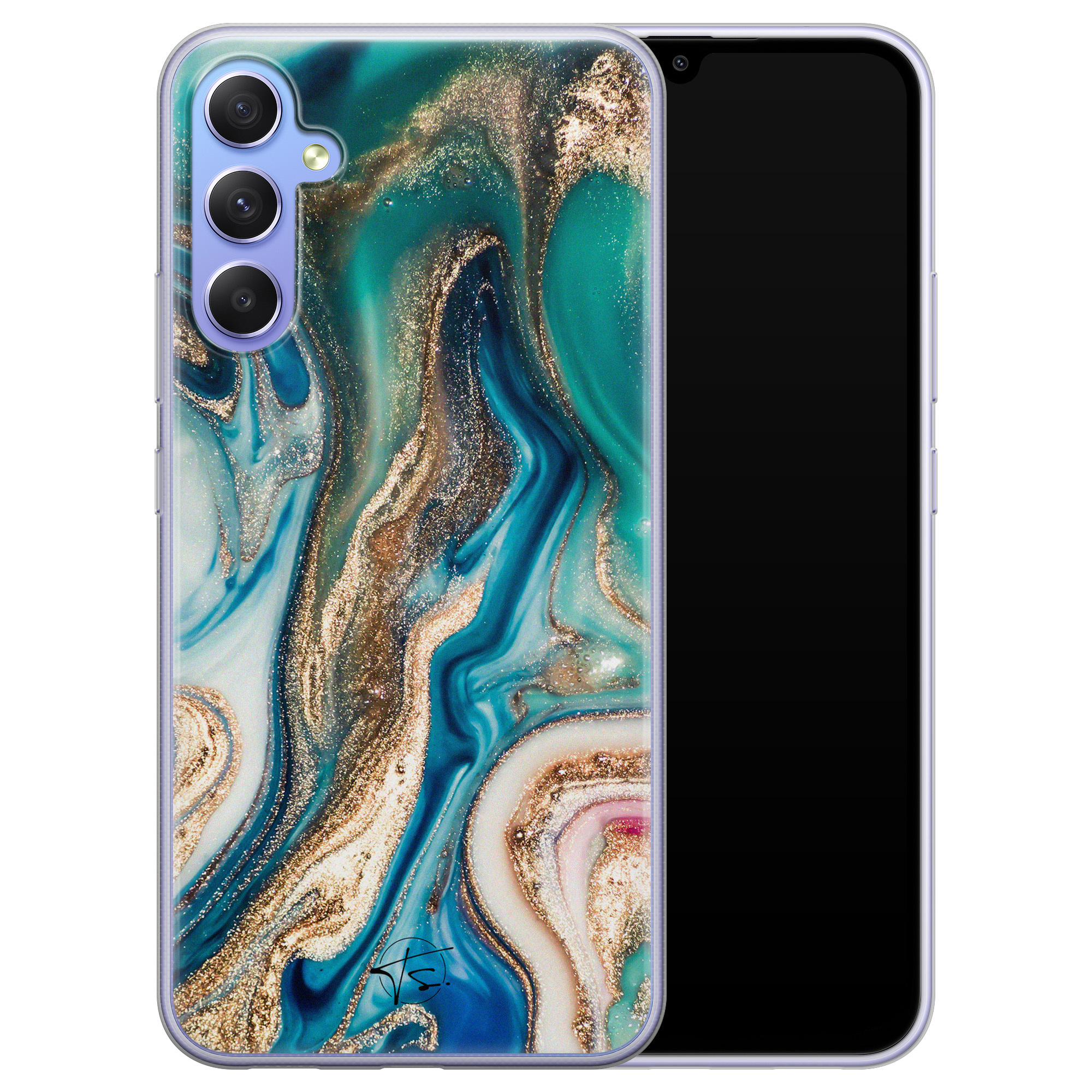 Telefoonhoesje Store Samsung Galaxy A34 siliconen hoesje - Magic marble