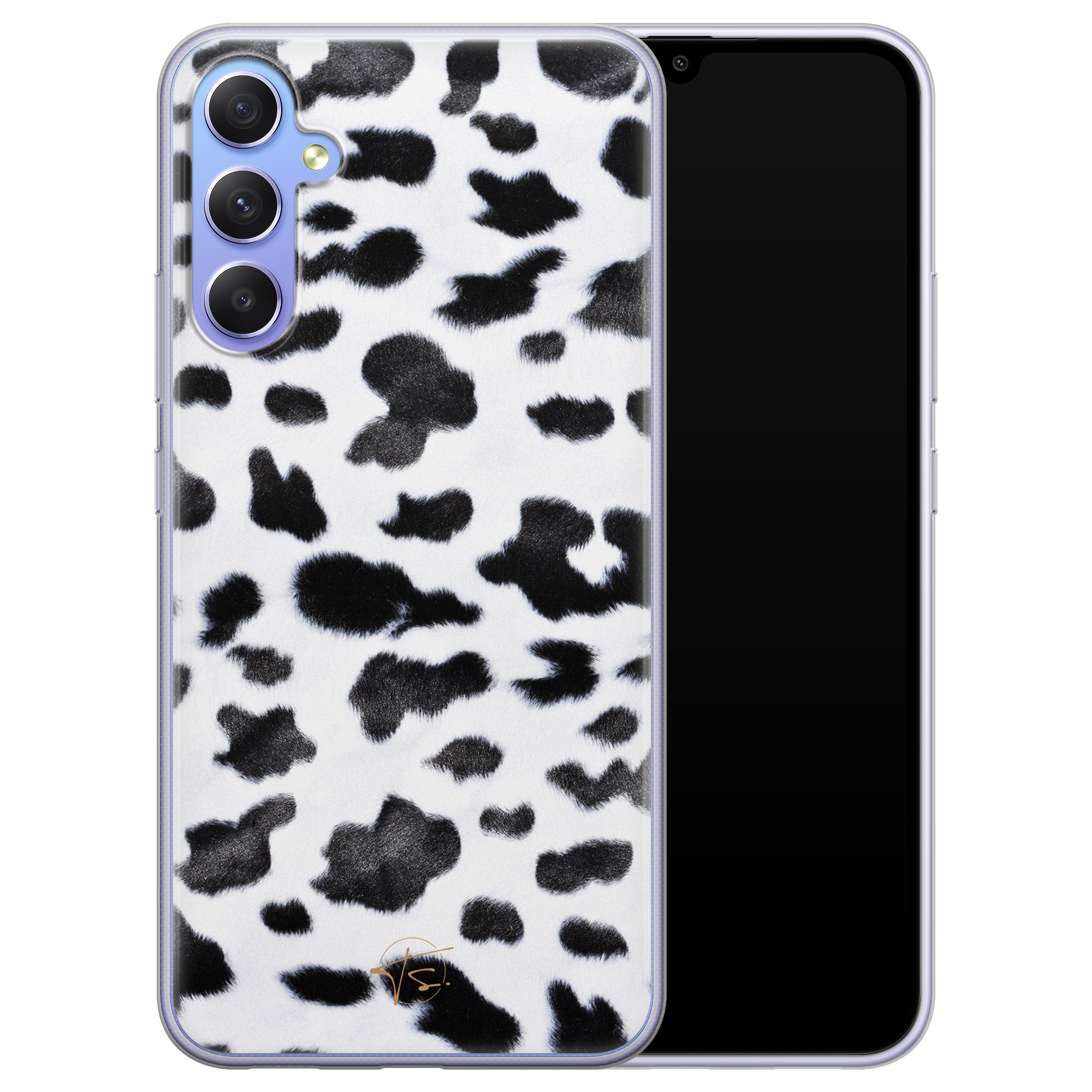 Telefoonhoesje Store Samsung Galaxy A34 siliconen hoesje - Koeienprint