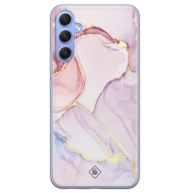 Casimoda Samsung Galaxy A34 siliconen hoesje - Marmer paars