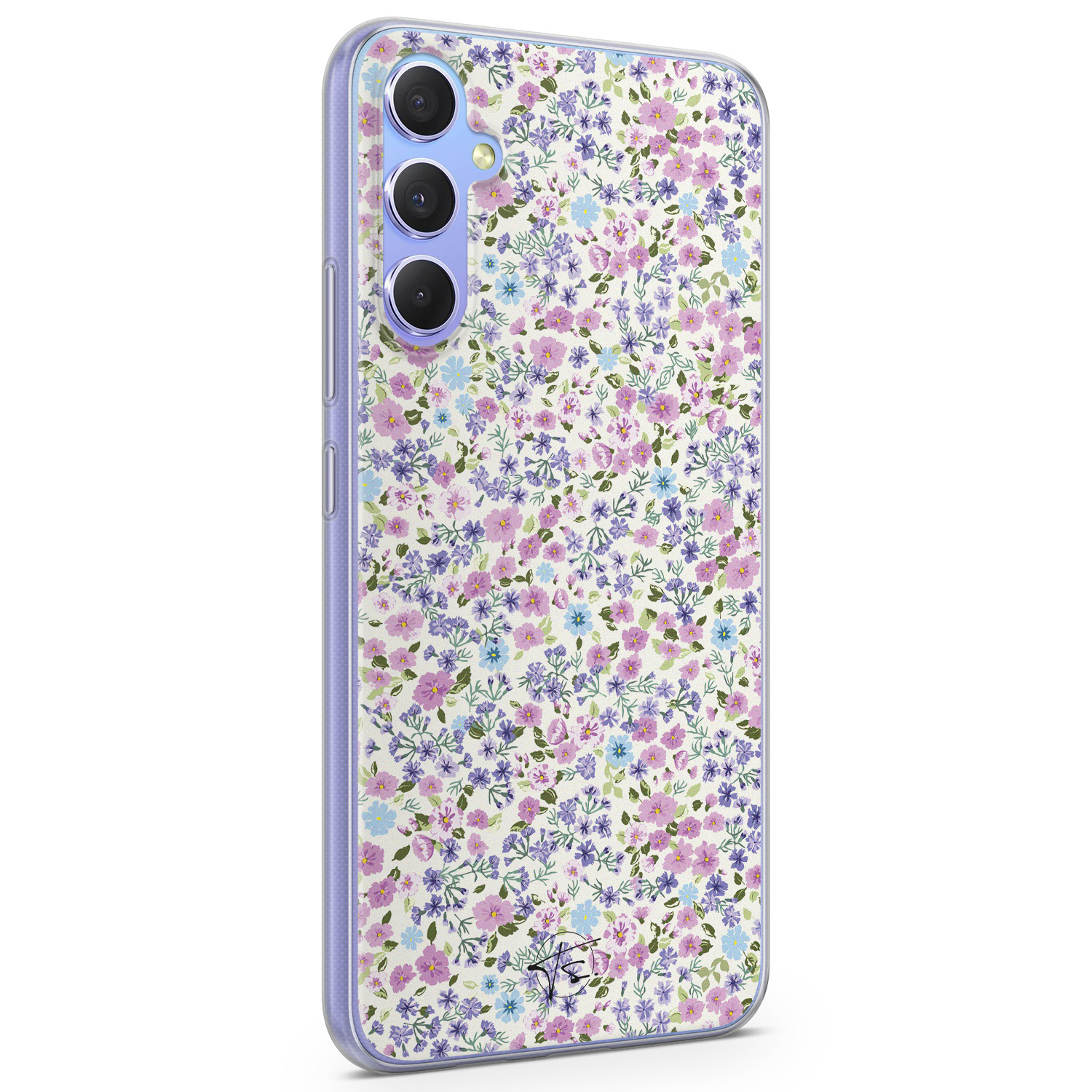 Telefoonhoesje Store Samsung Galaxy A34 siliconen hoesje - Purple garden