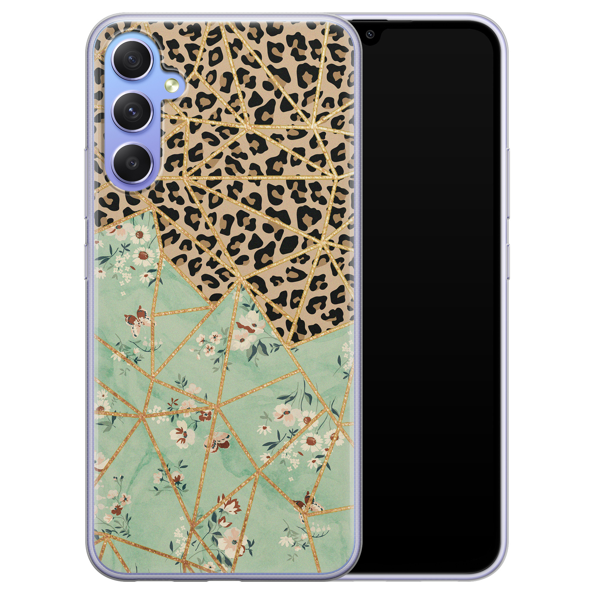 Leuke Telefoonhoesjes Samsung Galaxy A34 siliconen hoesje - Leo Flower