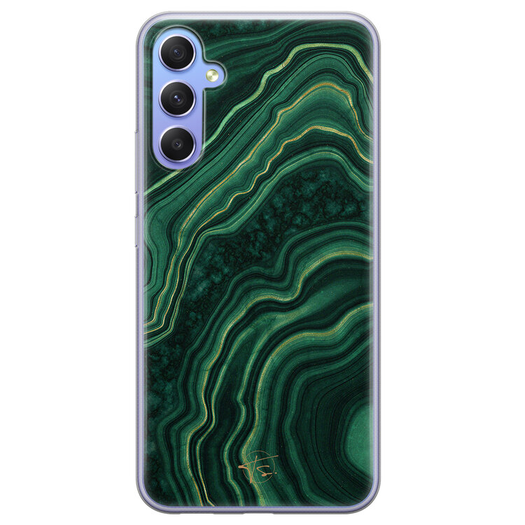 Telefoonhoesje Store Samsung Galaxy A34 siliconen hoesje - Agate groen