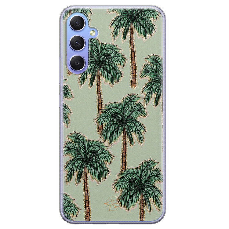 Telefoonhoesje Store Samsung Galaxy A34 siliconen hoesje - Palmbomen
