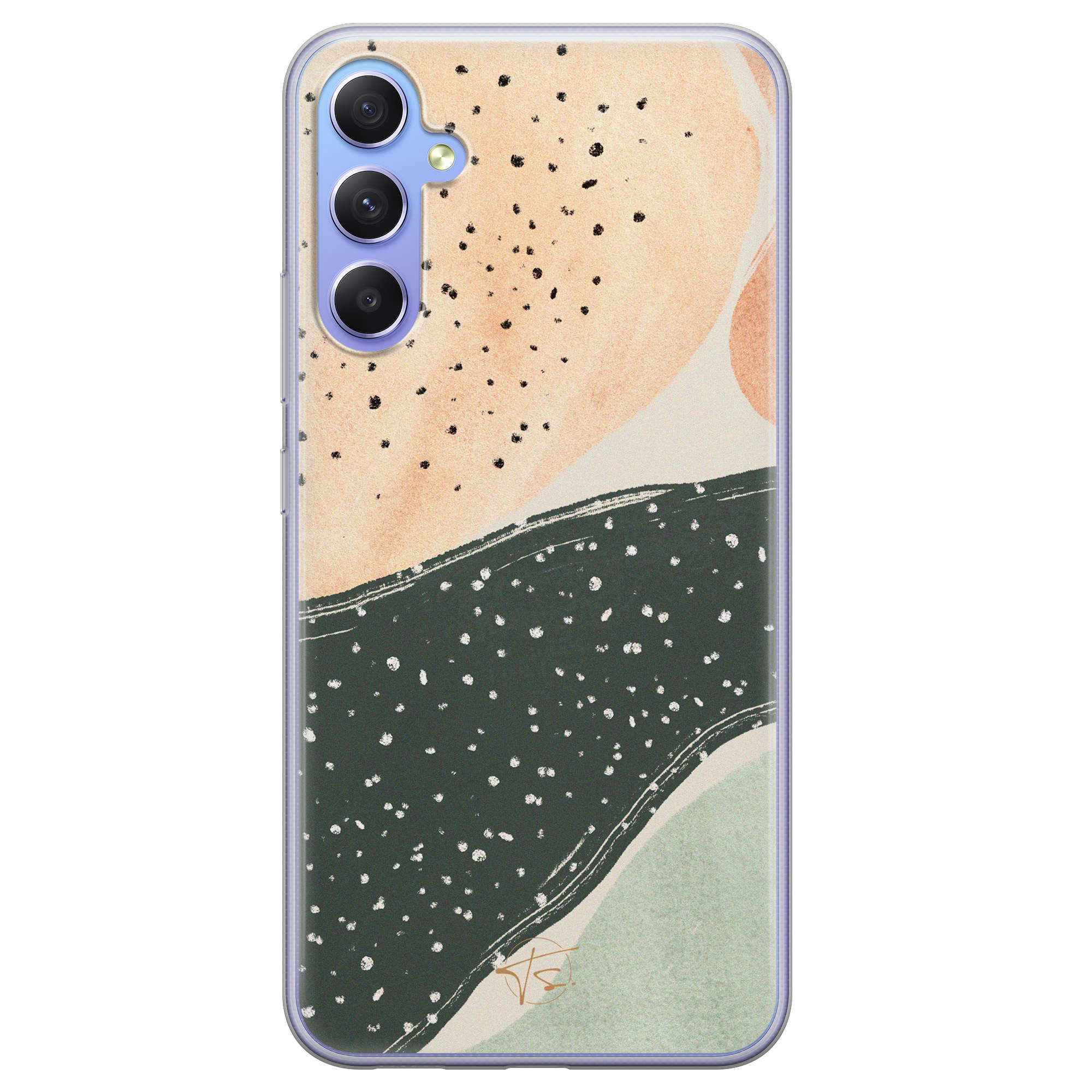 Telefoonhoesje Store Samsung Galaxy A34 siliconen hoesje - Abstract peach