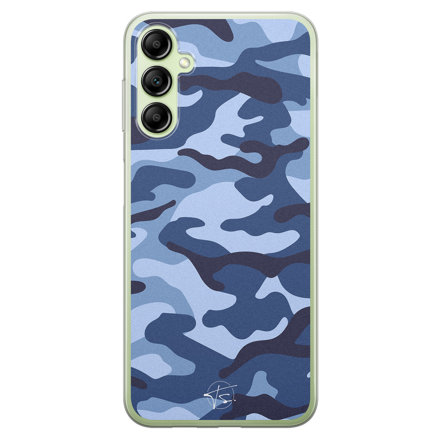 Telefoonhoesje Store Samsung Galaxy A14 5G siliconen hoesje - Camouflage blauw