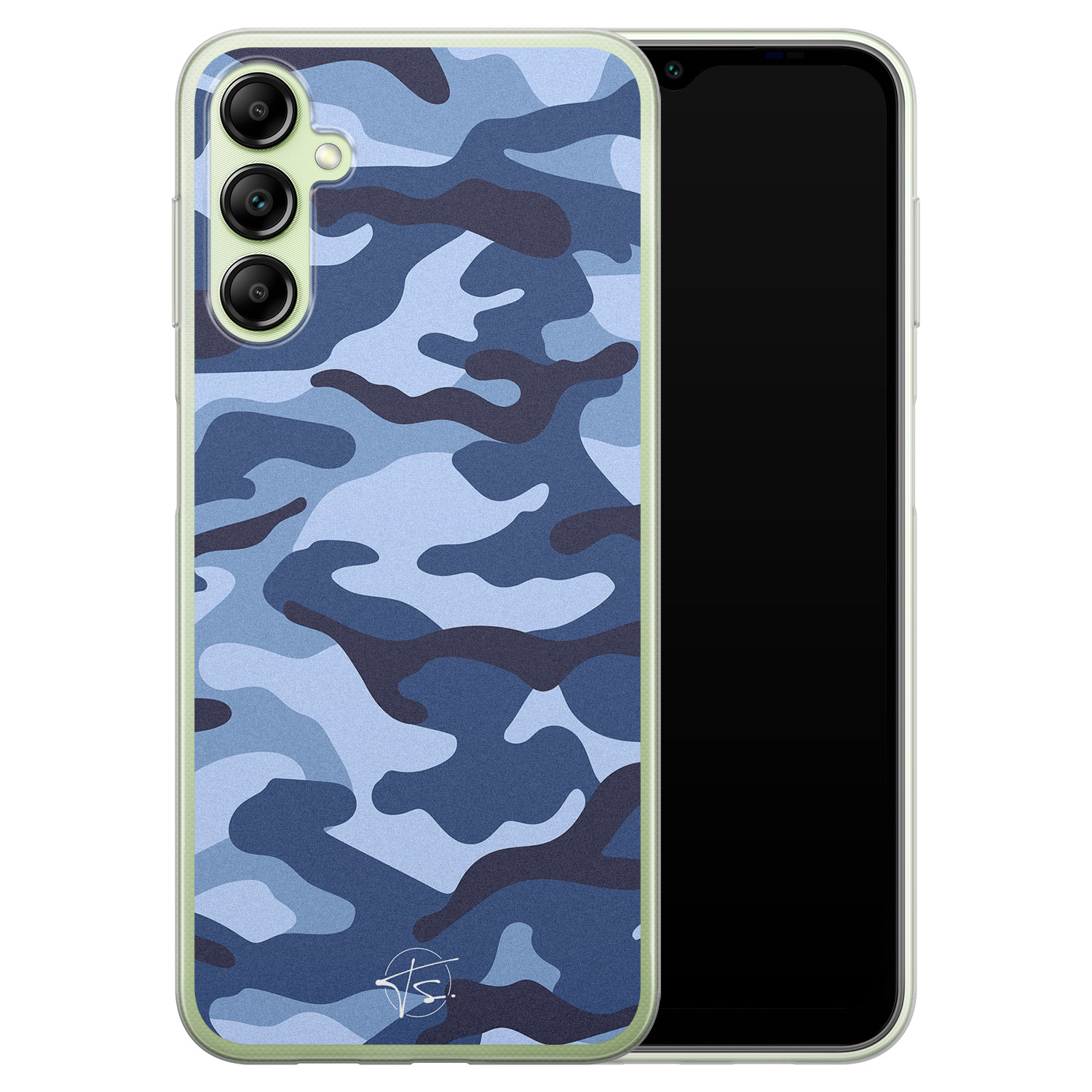 Telefoonhoesje Store Samsung Galaxy A14 5G siliconen hoesje - Camouflage blauw