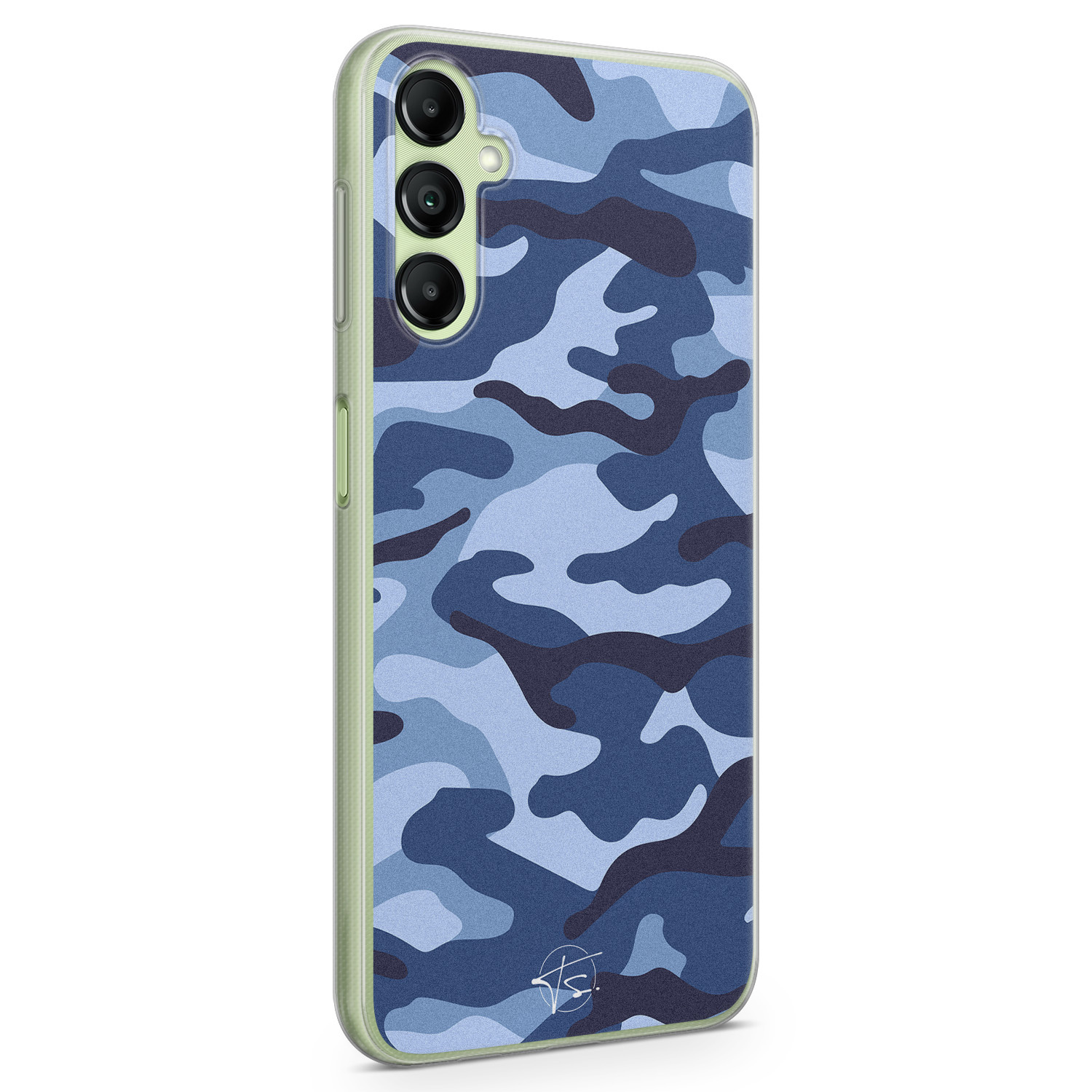 Telefoonhoesje Store Samsung Galaxy A14 5G siliconen hoesje - Camouflage blauw