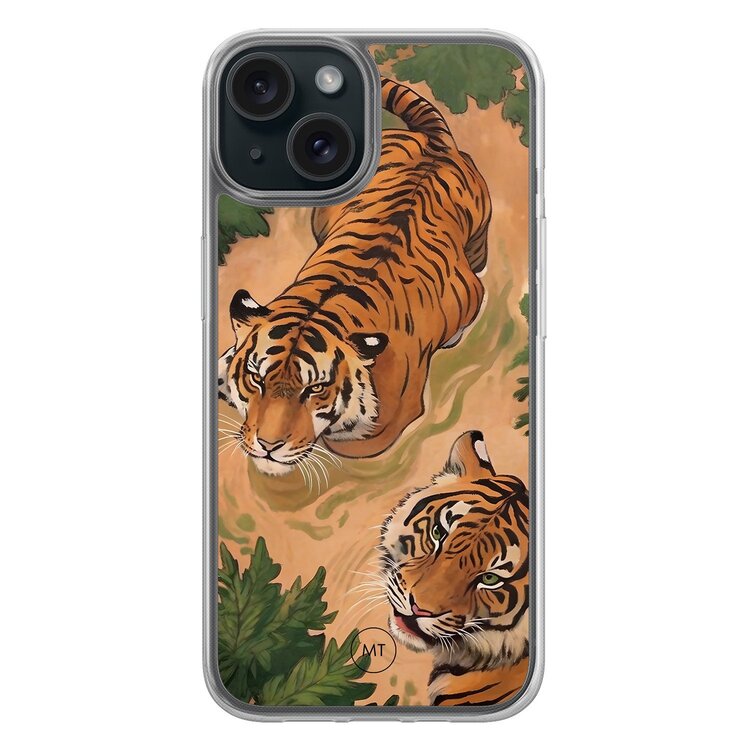 Mooie Telefoonhoesjes iPhone 15 hybride hoesje - Wild tigers Mooie Telefoonhoesjes iPhone 15 hybride hoesje - Wild tigers