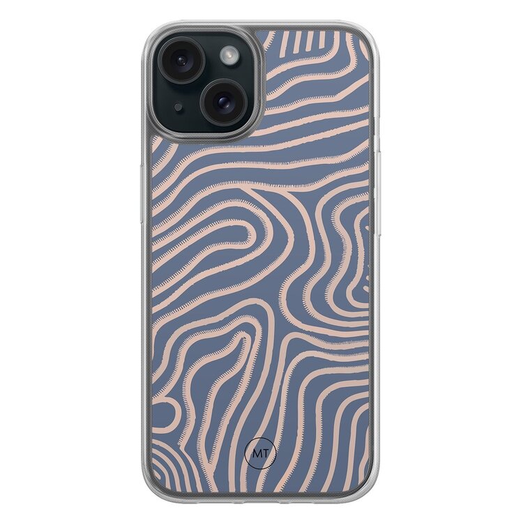 Mooie Telefoonhoesjes iPhone 15 hybride hoesje - Flowing lines Mooie Telefoonhoesjes iPhone 15 hybride hoesje - Flowing lines
