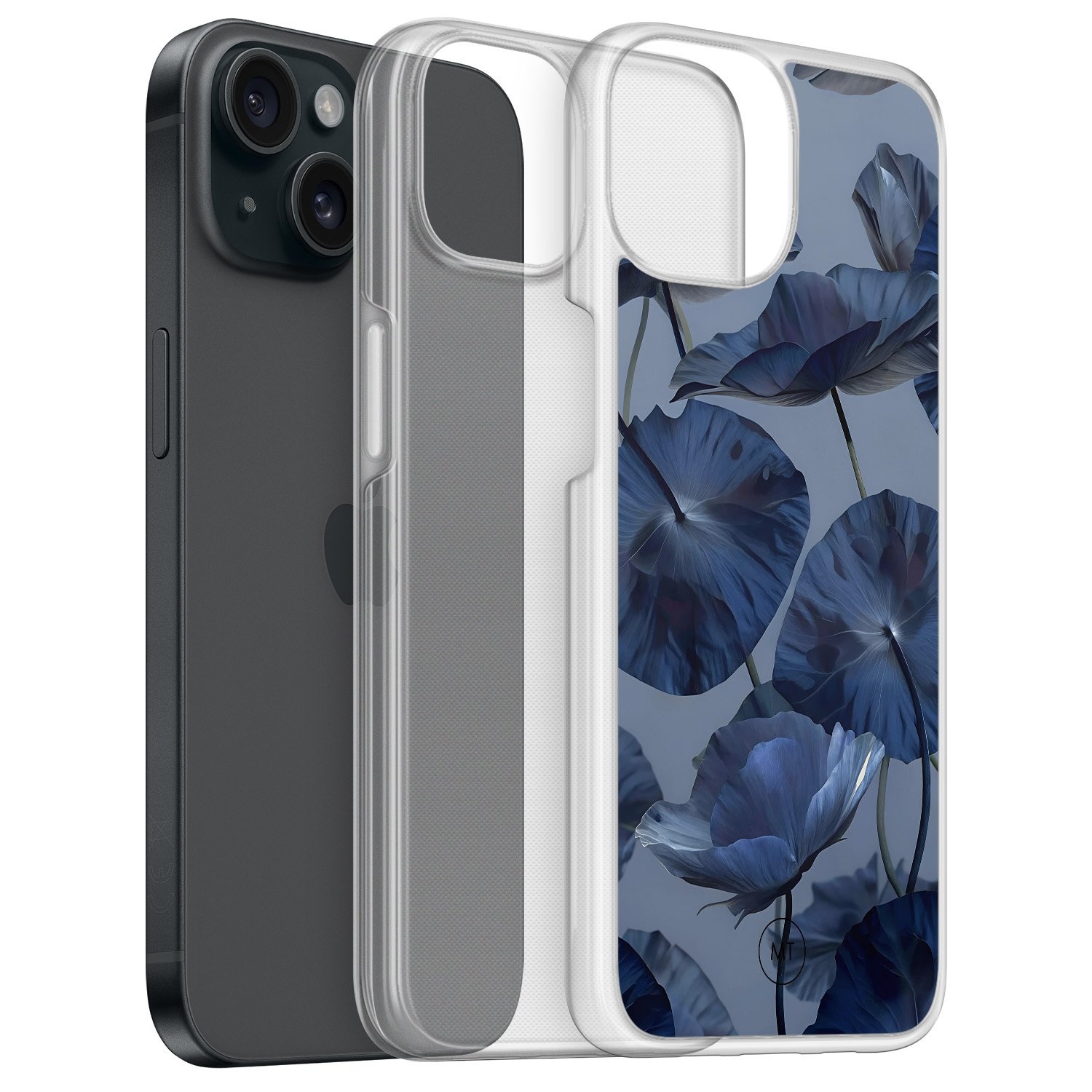 Mooie Telefoonhoesjes iPhone 15 hybride hoesje - Dusky blooms