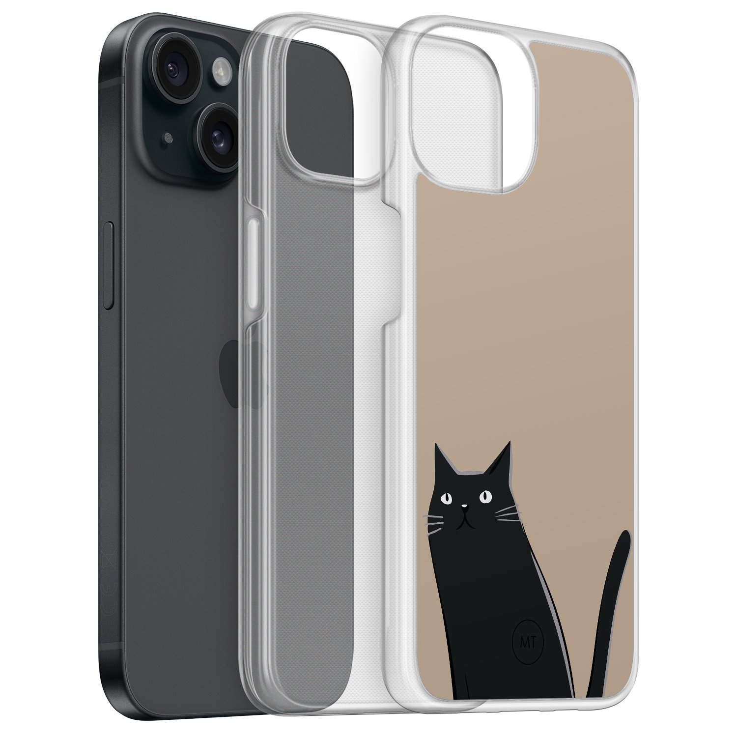 Mooie Telefoonhoesjes iPhone 15 hybride hoesje - Purrfectly