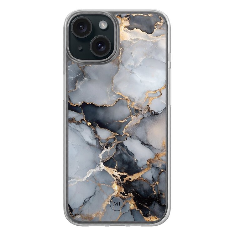 Mooie Telefoonhoesjes iPhone 15 hybride hoesje - Marble mist Mooie Telefoonhoesjes iPhone 15 hybride hoesje - Marble mist