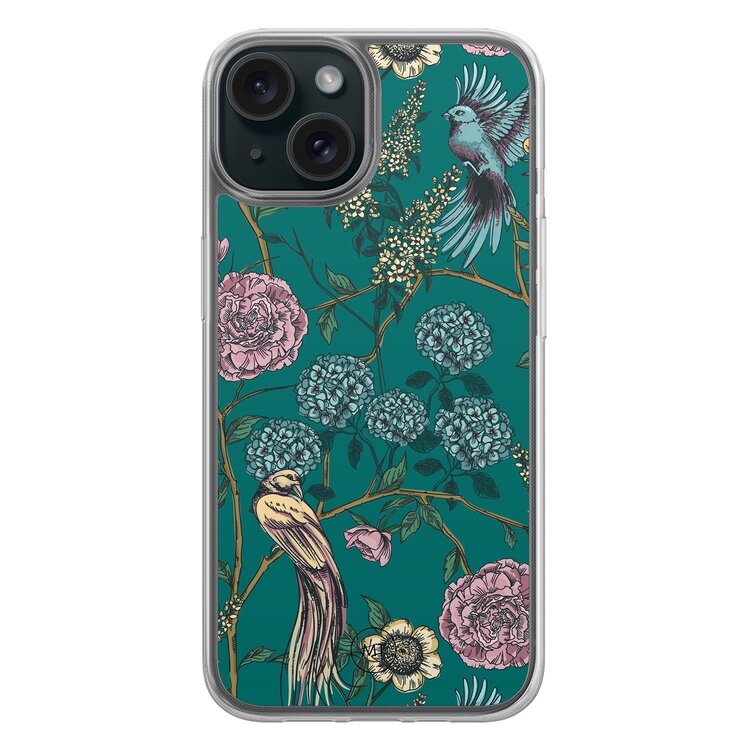 Mooie Telefoonhoesjes iPhone 13 hybride hoesje - Bloomy birds Mooie Telefoonhoesjes iPhone 13 hybride hoesje - Bloomy birds