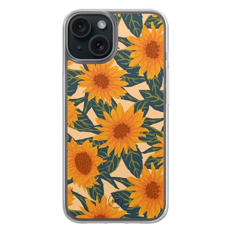 Mooie Telefoonhoesjes iPhone 13 hybride hoesje - Zonnebloemen