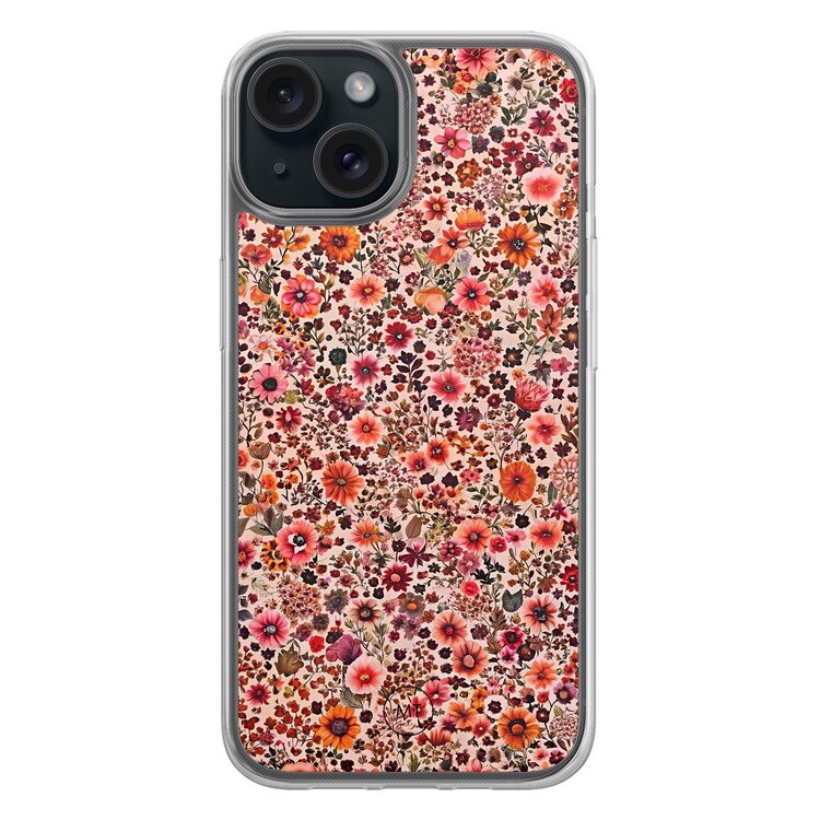 Mooie Telefoonhoesjes iPhone 14 hybride hoesje - Vintage floral