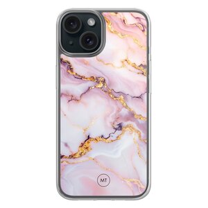 Mooie Telefoonhoesjes iPhone 14 hybride hoesje - Marble pink