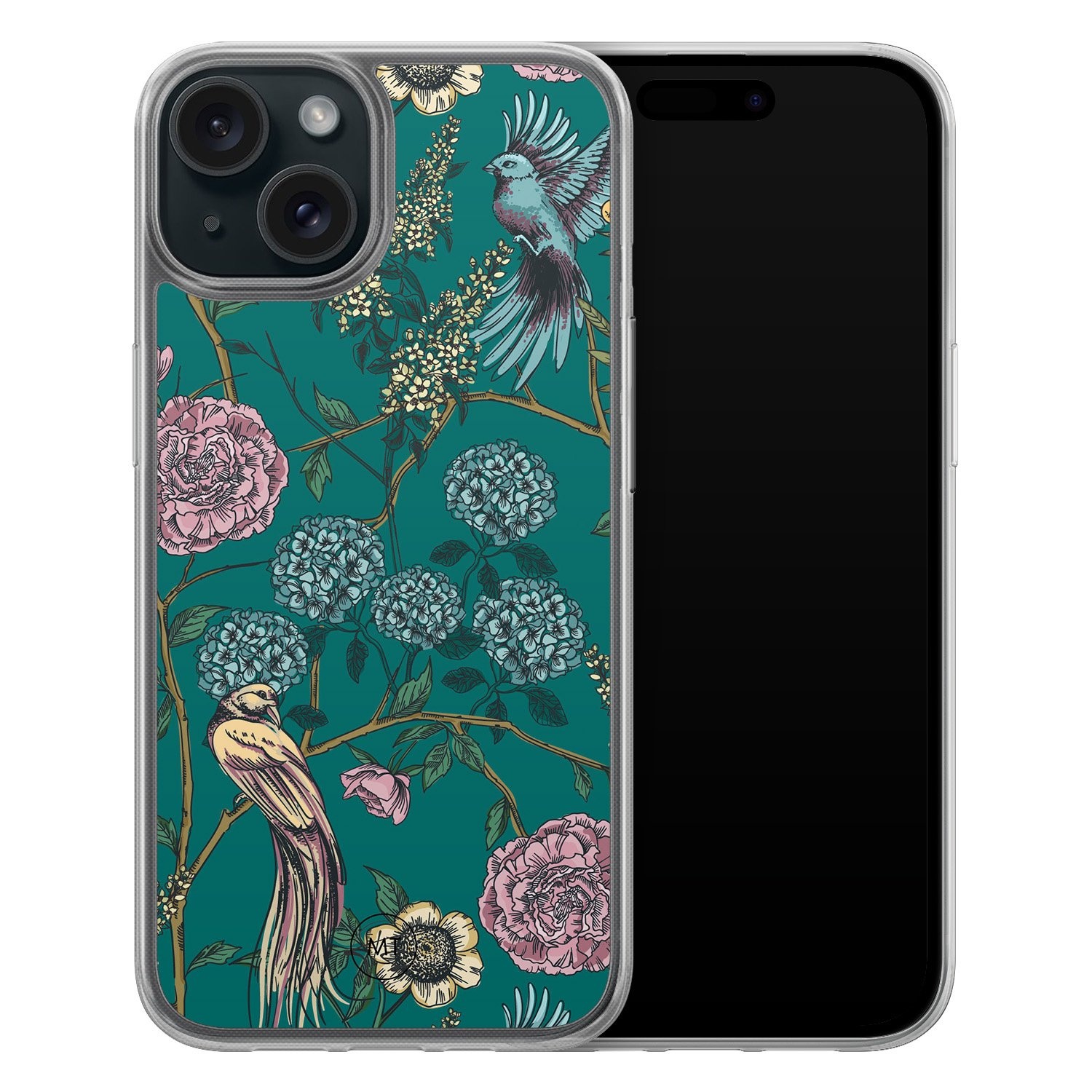 Mooie Telefoonhoesjes iPhone 14 hybride hoesje - Bloomy birds