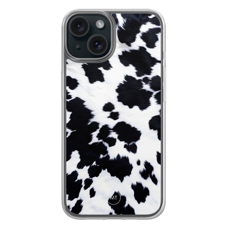 Mooie Telefoonhoesjes iPhone 14 hybride hoesje - Koeienprint