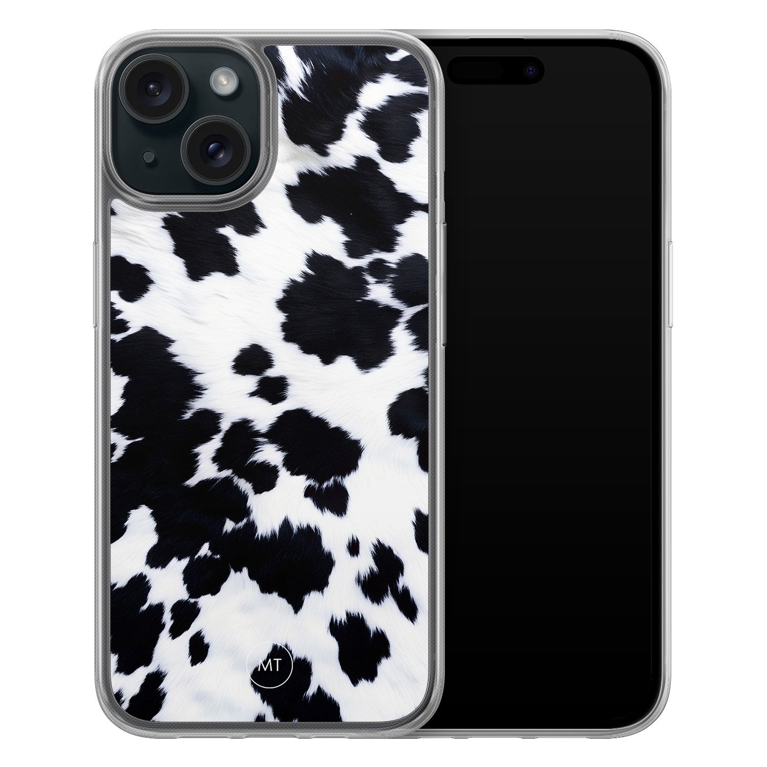 Mooie Telefoonhoesjes iPhone 14 hybride hoesje - Koeienprint