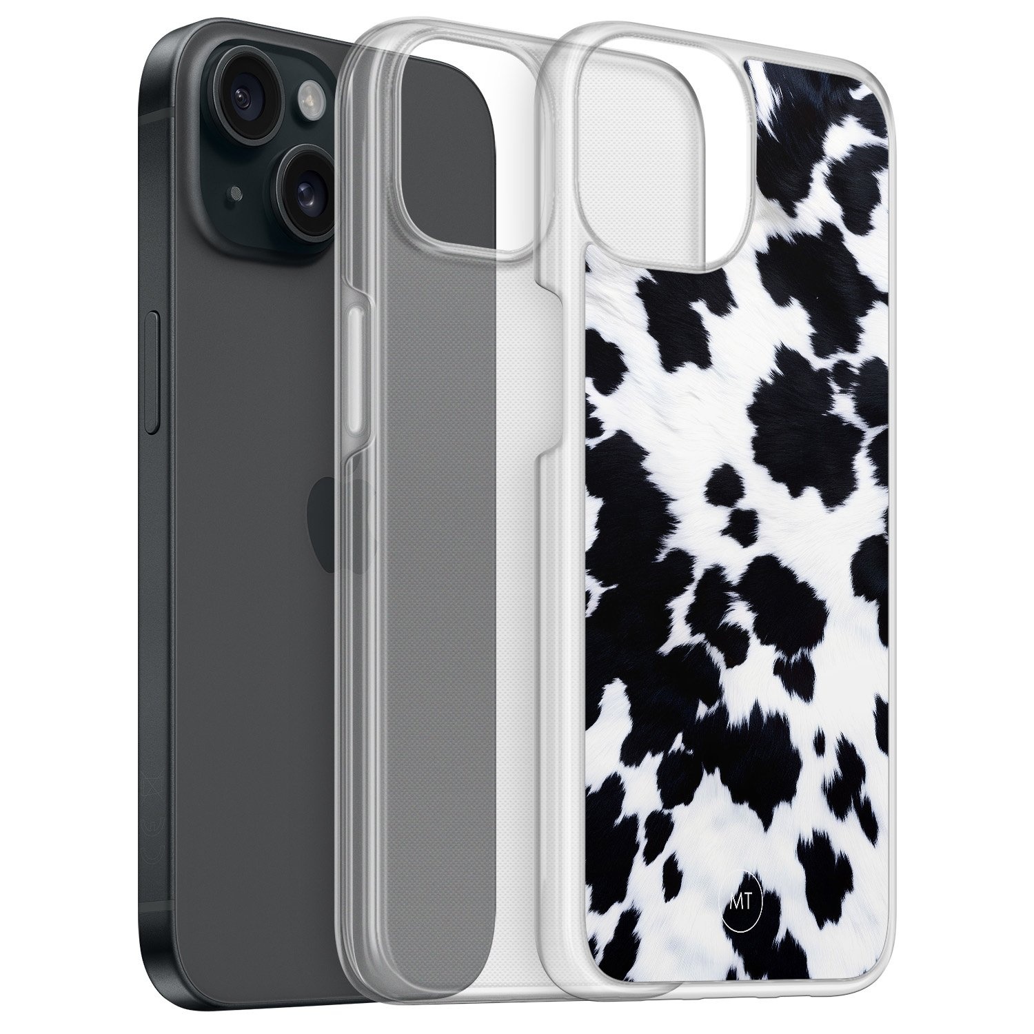 Mooie Telefoonhoesjes iPhone 14 hybride hoesje - Koeienprint