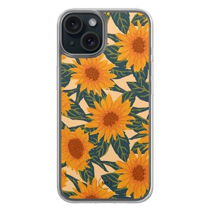Mooie Telefoonhoesjes iPhone 14 hybride hoesje - Zonnebloemen