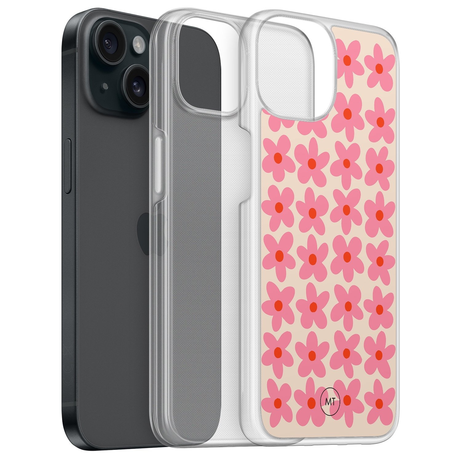 Mooie Telefoonhoesjes iPhone 14 hybride hoesje - Retro Blooms
