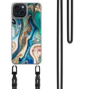 Mooie Telefoonhoesjes iPhone 15 hoesje met zwart koord - Magic marble