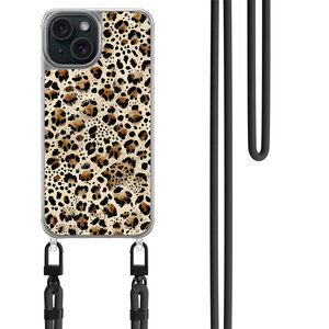 Mooie Telefoonhoesjes iPhone 15 hoesje met zwart koord - Wild essence