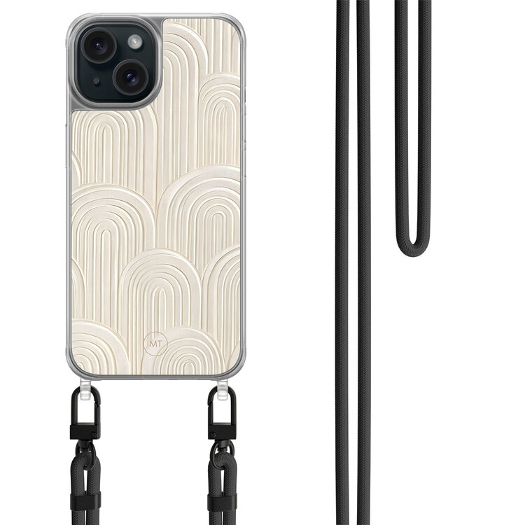 Mooie Telefoonhoesjes iPhone 15 hoesje met zwart koord - Modern waves